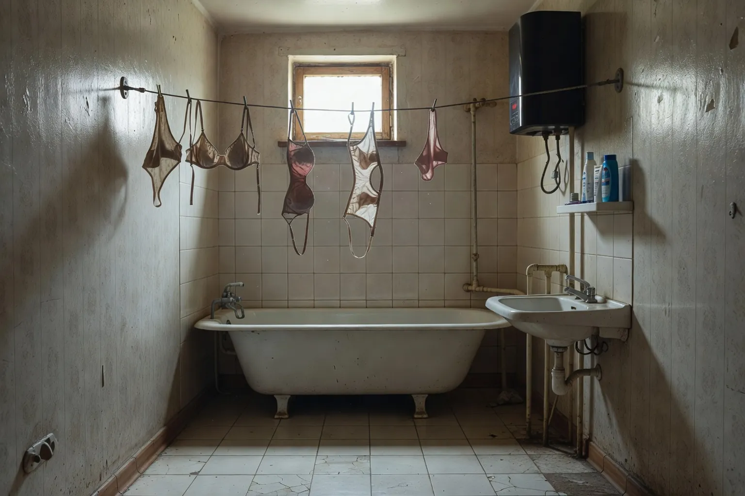 Intérieur d'appartement post-soviétique mêlant tradition et modernité