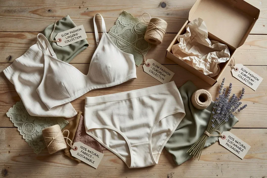 Lingerie artisanale européenne slow fashion, sélection de pièces en lin et dentelle de Koniakow