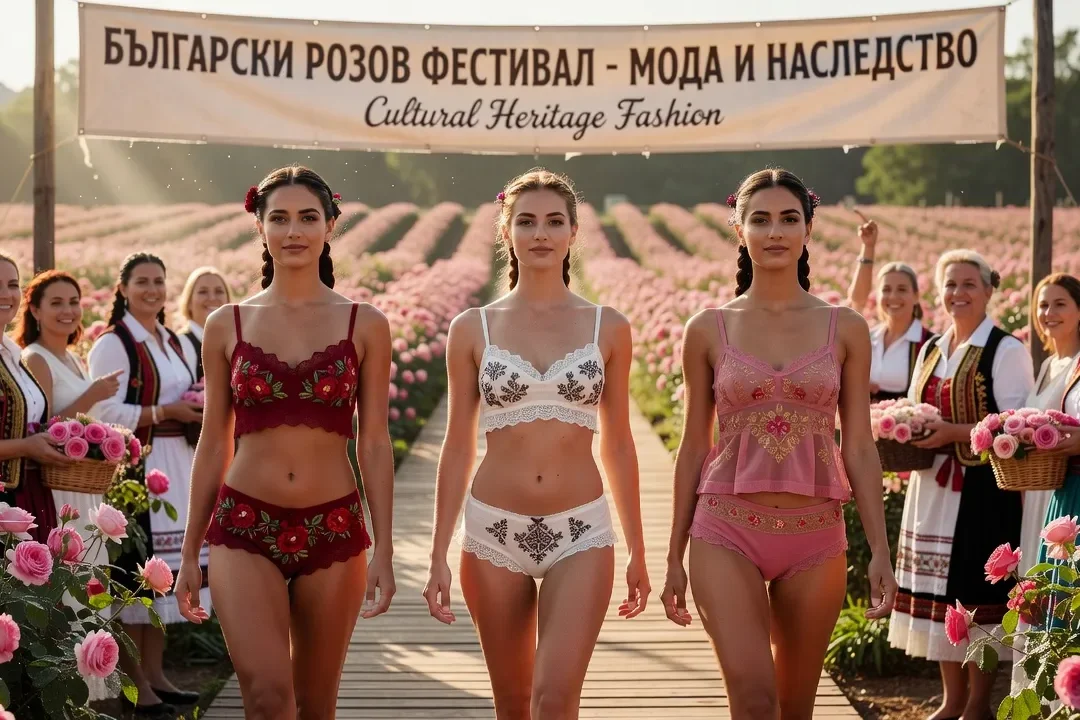 Créatrice bulgare travaillant sur des broderies florales traditionnelles, atelier de lingerie artisanale à Plovdiv