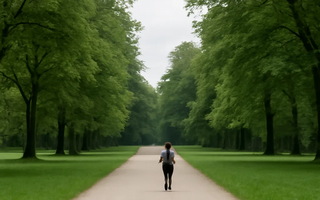 Femme pratiquant la course à pied portant un soutien-gorge de sport à maintien élevé