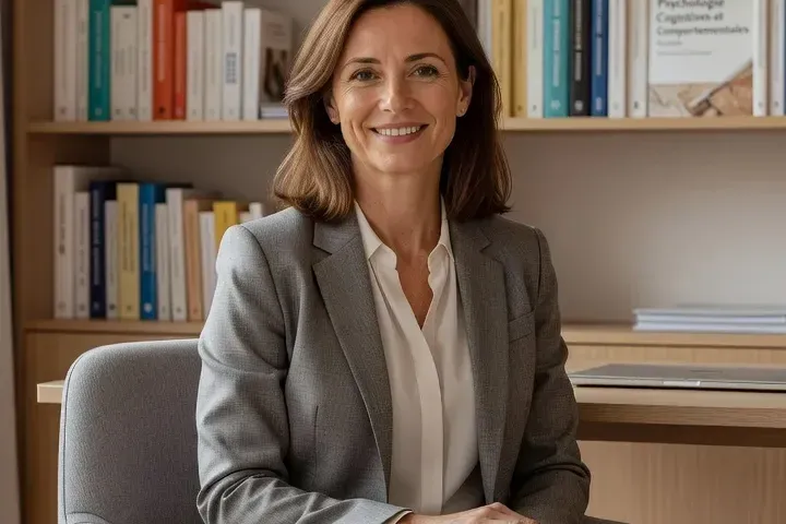 Dr. Sophie Letellier, psychologue clinicienne spécialisée en image corporelle, dans son cabinet de Lyon