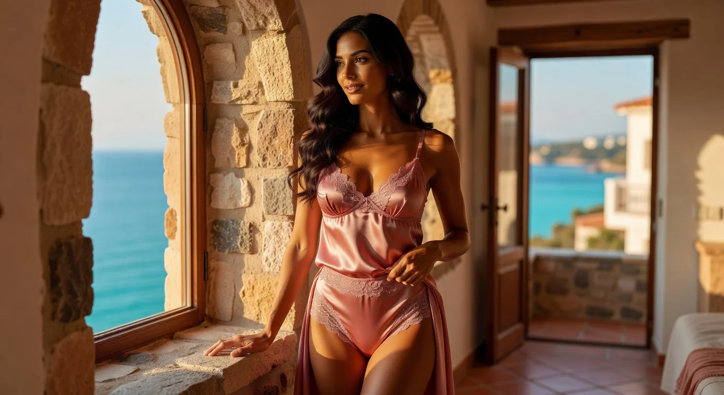Belle femme de Bulgarie en lingerie — mode et traditions textiles