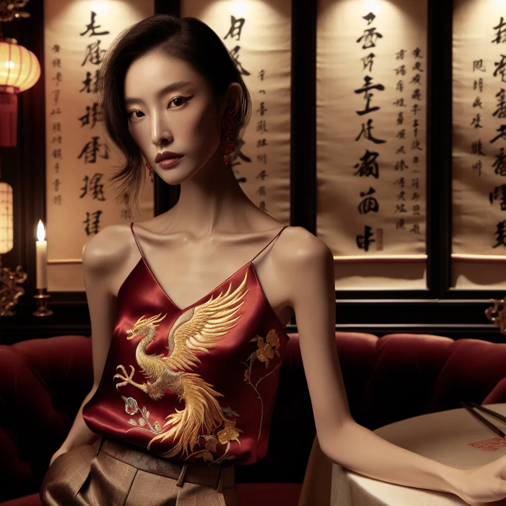 Femme de Chine en lingerie traditionnelle — élégance et savoir-faire textile