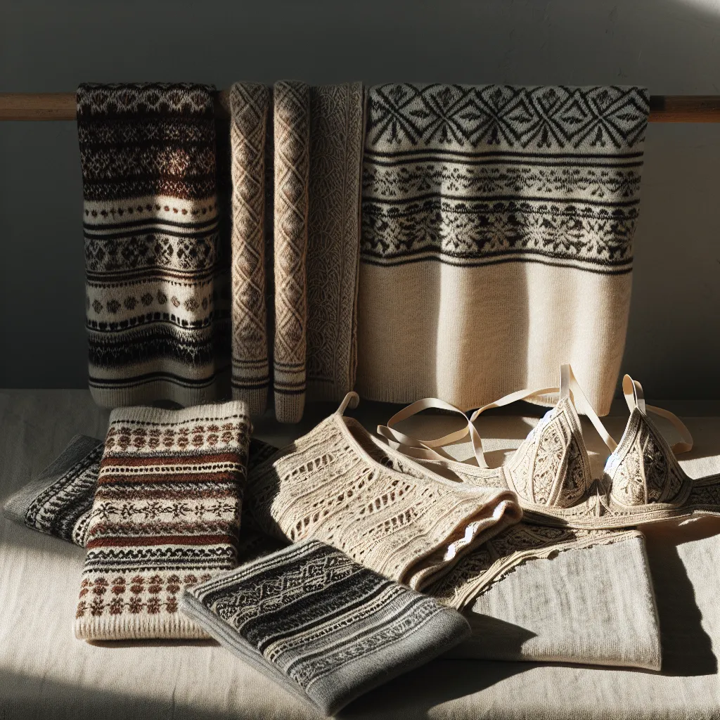 Lingerie estonienne minimaliste en lin avec motifs finno-ougriens