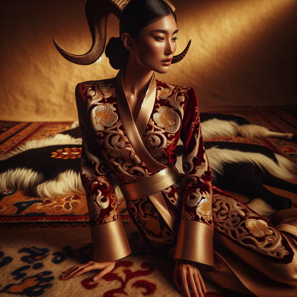 Lingerie féminine inspirée des traditions textiles de Kazakhstan