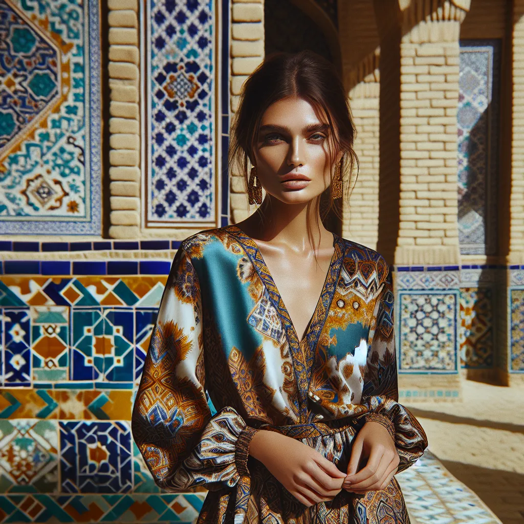 Femme de Ouzbékistan en lingerie traditionnelle — élégance et savoir-faire textile