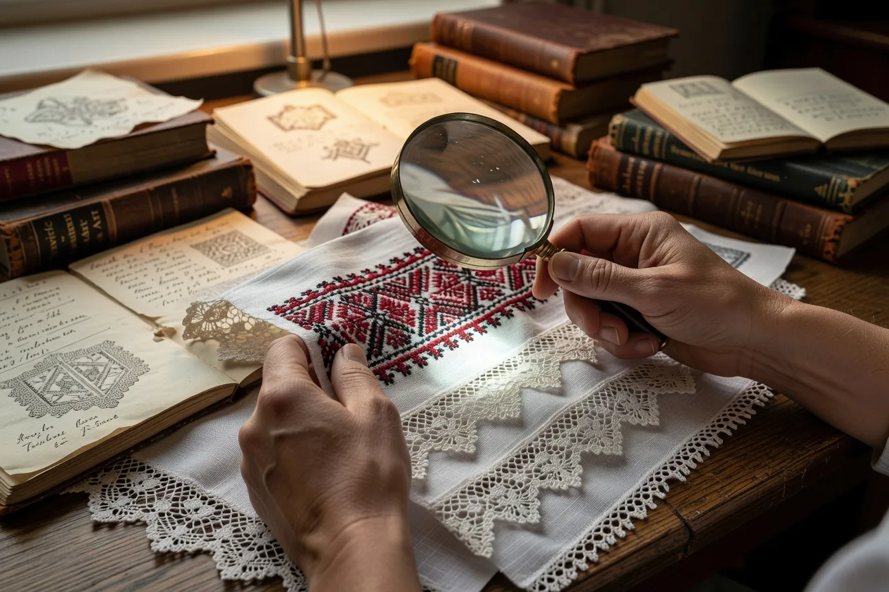 Recherche sur les textiles traditionnels — dentelles et broderies d'Europe de l'Est