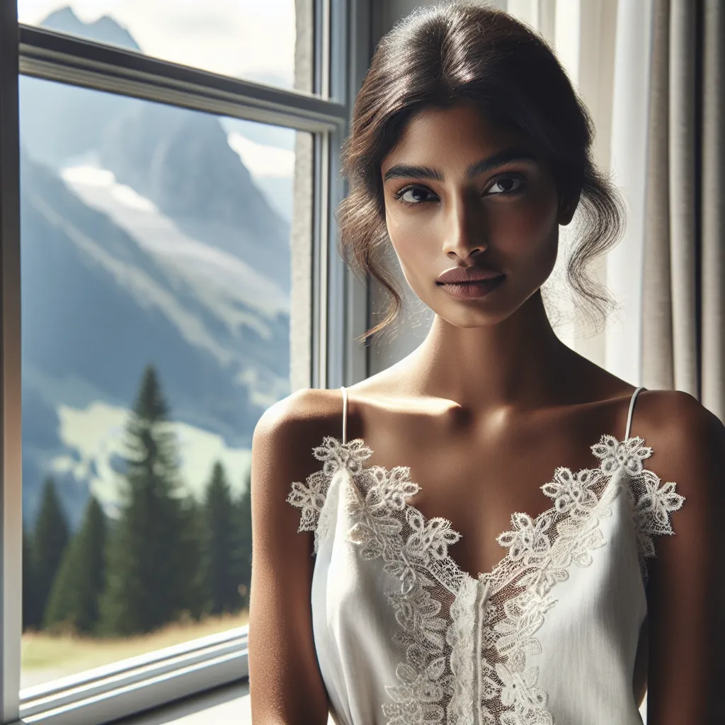 Femme de Slovénie en lingerie traditionnelle — élégance et savoir-faire textile