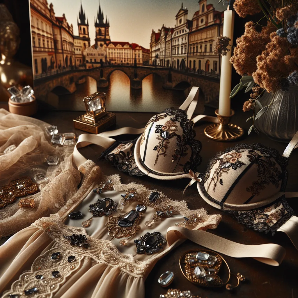 Lingerie tchèque raffinée avec dentelle de Bohême sur fond de cristal