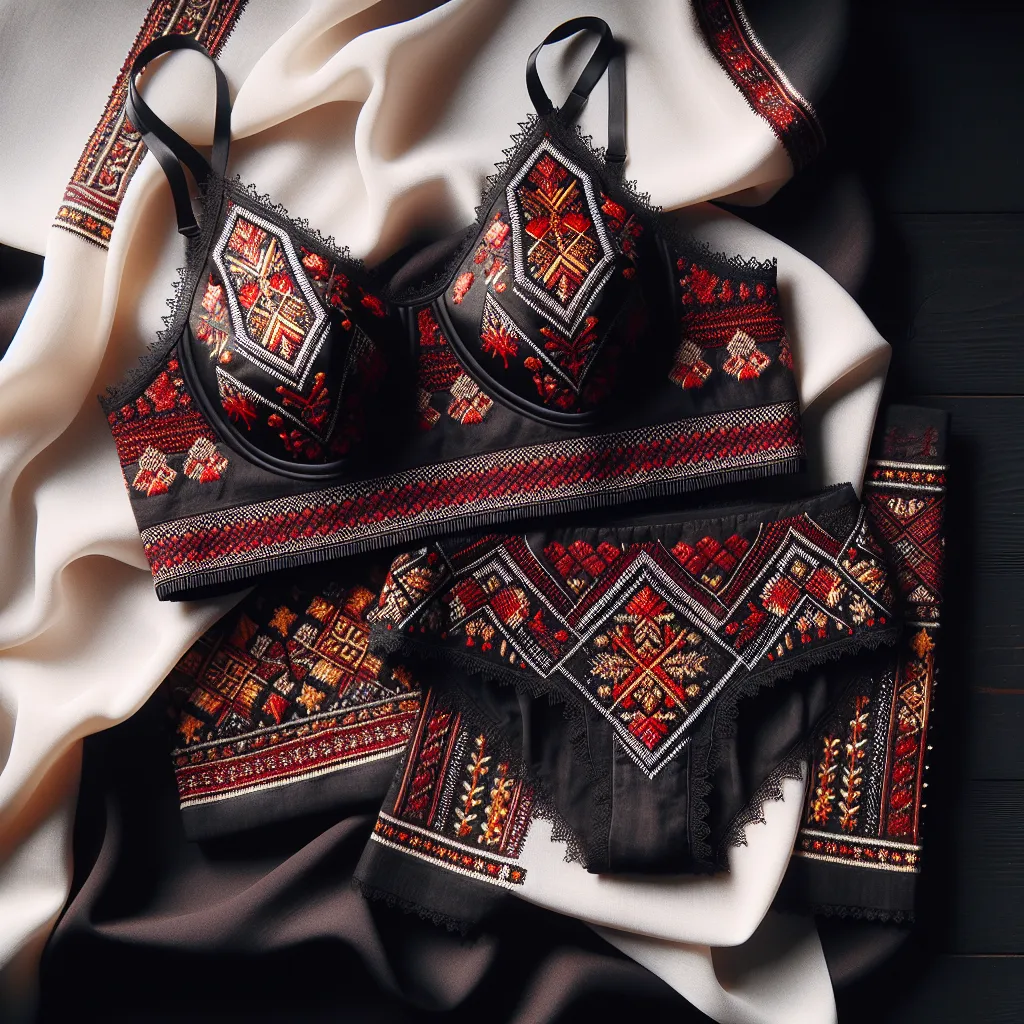 Lingerie ukrainienne brodée avec motifs traditionnels vyshyvanka